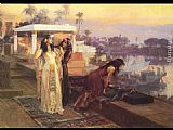 Frederick Arthur Bridgman Canvas Paintings - Cleopatra on the Terraces of Philae